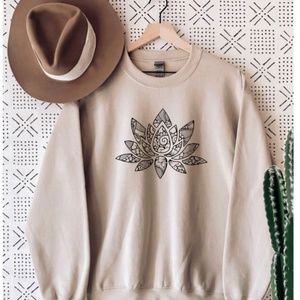 NEVER WORN LOTUS FLOWER SWEATSHIRT (hat NOT included)